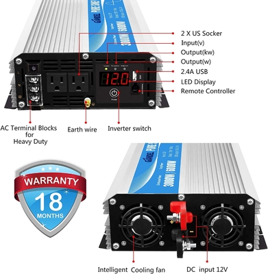 reiner Wellenkraft-Inverter DC12V des Sinus-3000W zu AC120V mit Fernbedienung