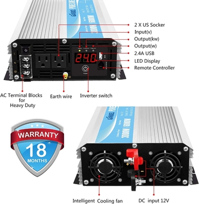 Sinus-Wellen-hybrider Solarinverter 3000W MSDS UN38.3 DC24V reiner