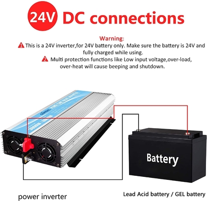 Sinus-Wellen-hybrider Solarinverter 3000W MSDS UN38.3 DC24V reiner